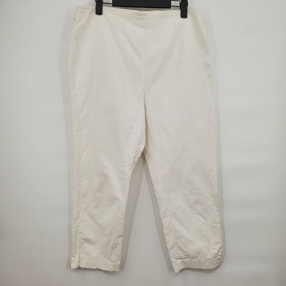 Chicos So Slimming Crop Pants Pull One High Rise Solid Womens Size 10